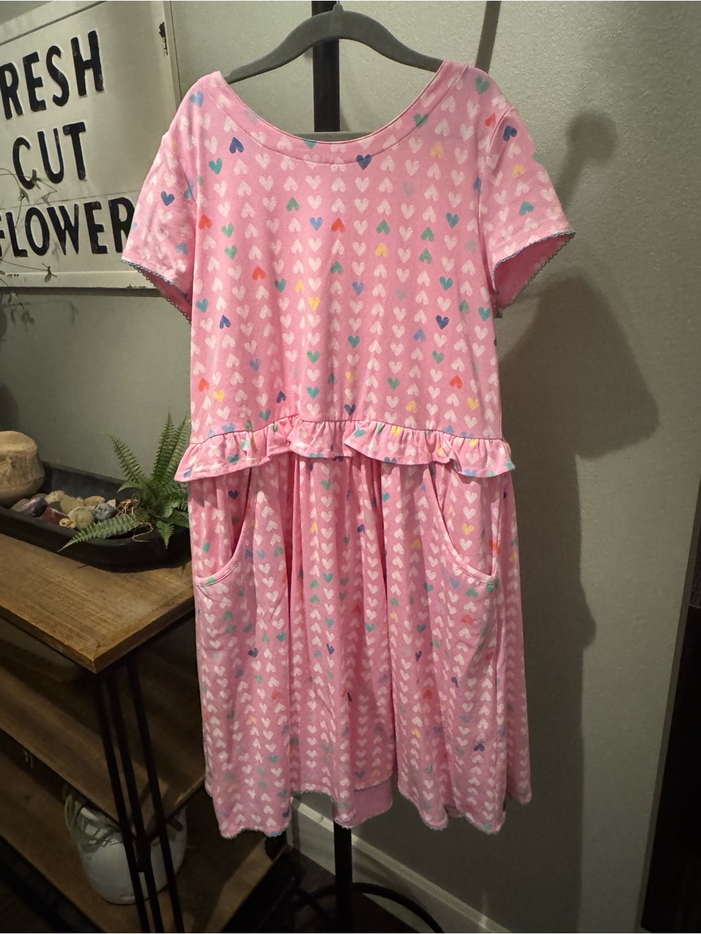 Matilda Jane Pink Heart Ruffle Pocket Dress
